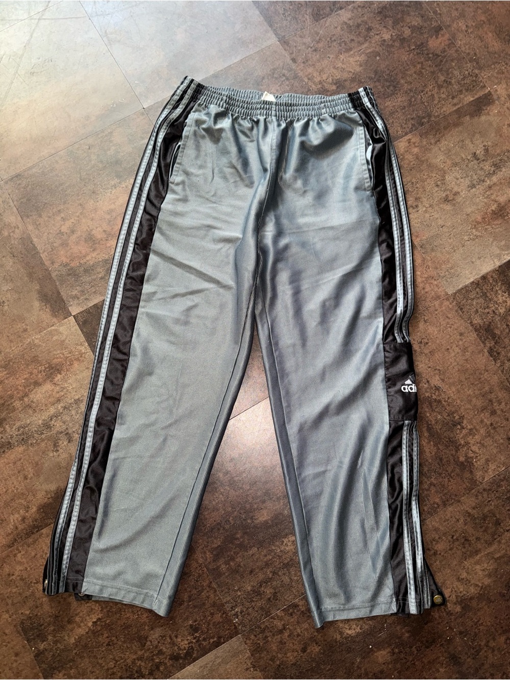 adidas Gray Jogger Pants with Black Side Panels